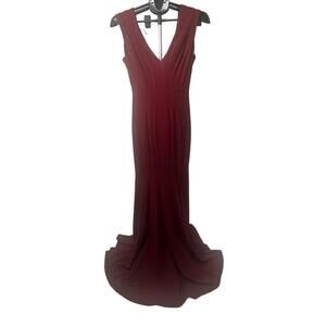 Miss Kim USA Merlot Sleeveless Vneck Floorlength Vintage 3113 Dress Size‎ Small